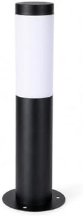 Hardwired Outdoor Bollard Light, Black Stainless Steel Cylinder Lamp by Unknown