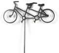 Hobby and Leisure Style Rustic or Powder Coated Metal Garden Stake or Stand (Tandem Bicycle 23" Tall Including Stake, Metallic Dark Gray) by Handmade