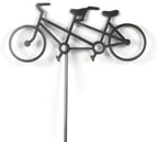 Hobby and Leisure Style Rustic or Powder Coated Metal Garden Stake or Stand (Tandem Bicycle 23" Tall Including Stake, Metallic Dark Gray) by Handmade