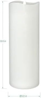 Stonebriar LED Pillar Candles — Remote & Timer, Real Wax Flameless Candles for Home Décor, Weddings & Events, Pack of 6, White, 3" x 8" - Image 3