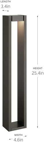 Kichler 12 Volt 2700K LED 25.4" Aimed Bollard in Textured Architectural Bronze, for Walkways, Sidewalks, Driveways, Patios, (4.6" x 3.4" x 25.4"), 16263AZT27 - Image 4