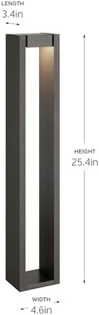 Kichler 12 Volt 2700K LED 25.4" Aimed Bollard in Textured Architectural Bronze, for Walkways, Sidewalks, Driveways, Patios, (4.6" x 3.4" x 25.4"), 16263AZT27 - Image 4