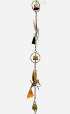 Hummingbirds & Bells Rain Chain, Flamed Copper Colored Hummingbird Wind Chimes for Outside, Large Metal Decorative Rain Chain for Gutters, Outdoor Garden, Patio, Porch & Yard Hanging Decor - Image 4