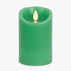Luminara Flameless LED Battery Operated Flickering Pillar Moving Flame Candles (Vibrant Green, 3" x 4.5") by Luminara