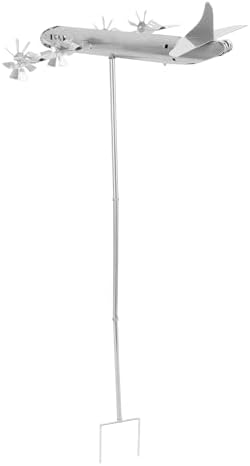 SUNGOOYUE Sturdy Metal Construction Airplane Windmill Spinner for Garden Yard Decor, Versatile Installation for Front Yards and Pillars - Image 3