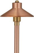 VOLT Flat Hat 12V Copper Path Light (7" Shade) & 3W 2700K G4 LED Bulb by VOLT