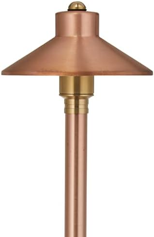 VOLT Flat Hat 12V Copper Path Light (7" Shade) & 3W 2700K G4 LED Bulb by VOLT
