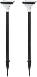 Gama Sonic Luxor Solar Pathway Light, Black Aluminum, 50 Lumen LED Landscape Solar Path Lamp - 2 Pack (146iP250080) by GamaSonic