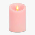 Luminara Flameless LED Battery Operated Flickering Pillar Moving Flame Candles (Saga Rose, 3" x 4.5") by Luminara