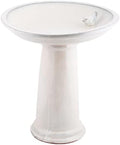 Esschert Design FB423 Bath on Pedestal with Bird, Ceramic, White by Esschert+Design+USA
