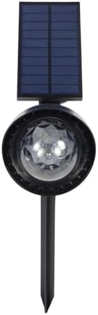Alpine Corporation 6" Tall Solar Rotating Projector Lights, Dual Function with Multicolor LED Outdoor Decorative Lights, Black - Image 3