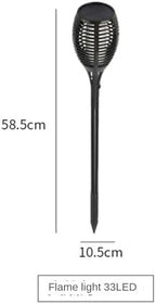 GeRRiT Solar Flickering Dancing Flame Lights Waterproof Solar Torch Lights for Outdoor Garden Patio Pathway Yard Driveway Halloween Decorative (4,33led) - Image 2