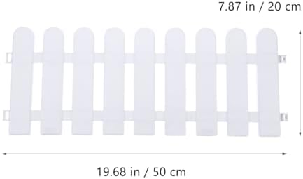 Kisangel 5Pcs White Plastic Picket Fence, Garden Border Edging 19.7x7.9 - Image 3