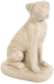 Solid Rock Stoneworks Boxer Dog- 13" Tall x 6" w x 9" Dia- Desert Sand by SolidRockStoneworksLLC