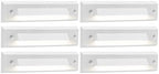 GKOLED 6 Pack LED Low Voltage Stair Lights, Linear Shape Cutoff Outdoor Step Lights, Landscape Lighting, 2W 9-15V AC/DC 3000K Waterproof Accent Deck Lights, Die-cast Aluminum, Glossy White by GKOLED