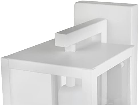 Globe Electric 44836 Bowery 1-Light Outdoor Indoor Wall Sconce, Matte White, Clear Glass Shade - Image 5
