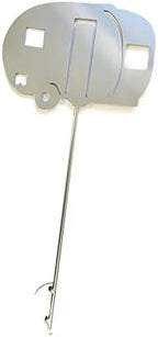 Hobby and Leisure Style Rustic or Powder Coated Metal Garden Stake or Stand (Small RV Teardrop Camper 21" Tall Including Stake, Silver) - Image 2