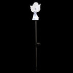 Alpine Corporation 37”H Outdoor Solar Angel Garden Stakes with Fiber Optic Wings and LED Lights (Set of 2) - Image 4