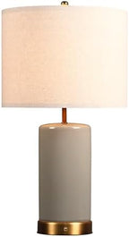 O’Bright Dune - Battery Powered Table Lamp, Rechargeable Cordless Ceramic Lamp, Full-Size 24 Inch Height, 4-Level Dimming, Smart Safety Protection, Type-C Fast Charging, LED Bulb Included, Stone Grey by OBright