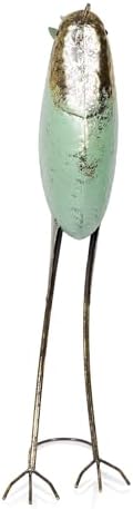 Alpine Corporation MCC704 Chin-Up Metal Bird Outdoor Décor Statue, Whimsical Animal Décor for Patio & Garden, 20" H, Green - Image 5
