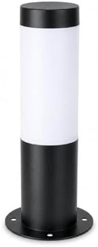 Outdoor Wired Bollard Light, Black Stainless Steel Cylinder Lamp by Unknown