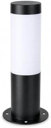Outdoor Wired Bollard Light, Black Stainless Steel Cylinder Lamp by Unknown