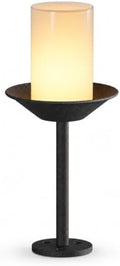 Hardwired Outdoor Bollard Light, 3000K Cylinder Shade Garden Fixture by Unknown
