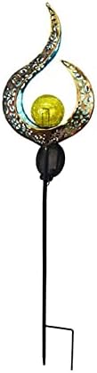 Practical Garden Tools Solar Lights Stake Sun，Sun Moon Flame Night Lighting，Solar LED Flame Light，Waterproof Retro Iron Garden Lawn Lamp，Garden Yard Landscape Decor (Size : 02) by Unknown