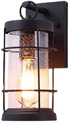 Exterior Wall Light Vintage Rust Kerosene Style Wall Lantern Outdoor Wall Light,Porch Sconces Waterproof Metal Wall Sconce Lighting Wall Lamp for Front Door(Bulb Not Included) by QIVGXBO