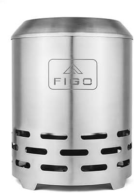 Sylvesta XL Tabletop Fire Pit – Smokeless Firepit 9" with Premium Carry Bag, Fire Pit Mat, Stainless Steel Lid, Removable Ash Tray, Fire Poker – Portable Fire Pit for Camping, Outdoor, Home & Patio by Figo