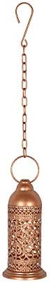 Lalhaveli Handmade Moroccan Style Metal Iron Tea Light Candle Holder Home Decor 7 x 3 Inch (Copper) by LalHaveli
