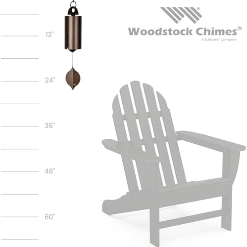 Woodstock Chimes Heroic Wind Bell & 60" Outdoor Shepherd’s Hook, Copper Wind Chime with Tall Black Metal Garden Stake, Deep Tone Windbell & Durable Ground Hanger for Yard, Lawn, or Patio - Image 3