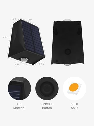 Solar Wall Lights Outdoor Waterproof Sconce for Outside, Garage, Fence - Image 6