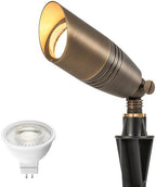 LUTEC Solid Brass Low Voltage Landscape Lighting, 12V Heavy Duty Waterproof Landscape Spotlights Bronze, Wired Uplights Outdoor Fixtureswith ABS Spike, Garden Yard Pathway Tree with MR16 Bulb by LUTEC