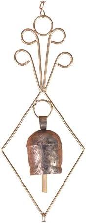 Rustic Gold Metal Wind Chimes for Outside Yard Decor – 33" Diamond Frame Hanging Wind Catcher - Bronze Finish Garden Accent for Porch, Balcony, Meditation, Memorial, or Outdoor Entryway - Image 6