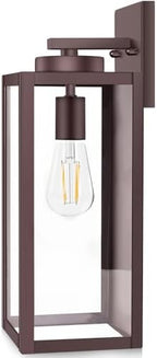 BesLowe 15” Large Outdoor Wall Light Fixture, Exterior Porch Sconce, Brown by BringYourBrightFuture