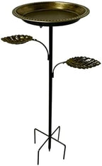 Bird Bath and Feeder for Outside, 12 Inch Bowl 36 Inch Tall Antique Bronze Birdbaths with 5-Prong Ground Stake and Detachable Bowl by Unknown