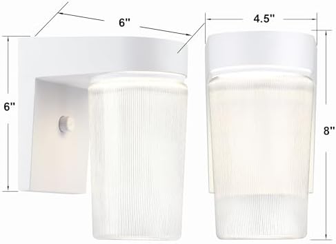 LIT-PaTH Outdoor Wall Light Fixture, Aluminum, LED 3CCT, White, 2 Pack - Image 5