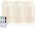 Homemory 4x6 Waterproof Flameless Candles, Remote Timer, White, Set of 6 by Homemory
