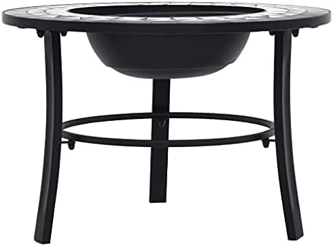 Mosaic Fire Pit Black White 26.8 Inch Steel - Image 4