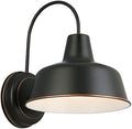 Design House Mason Farmhouse Gooseneck Barn Light, Outdoor Exterior Porch or Patio Wall Light Fixture, Oil Rubbed Bronze, 8 Inch Diameter, 1-Pack, 519504 by DesignHouse