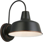 Design House Mason Farmhouse Gooseneck Barn Light, Outdoor Exterior Porch or Patio Wall Light Fixture, Oil Rubbed Bronze, 8 Inch Diameter, 1-Pack, 519504 by DesignHouse