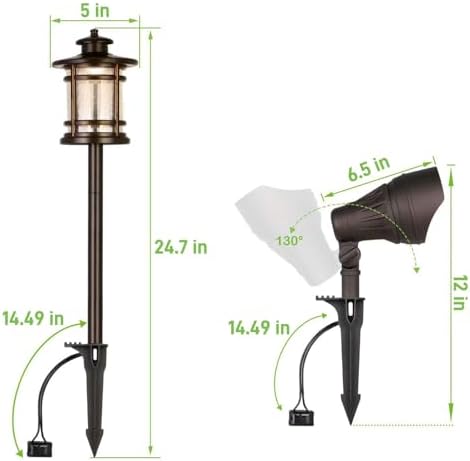 hykolity Low Voltage LED Landscape Kits, 12V-15V Pathway Flood Light Kits - Image 5