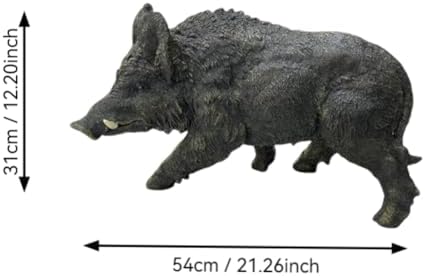 Large Wild Boar Garden Statue - 21.26" L x 12.2" H Faux Boar Sculpture, Realistic Resin Wildlife Figurine Ornament for Outdoor Decor, Yard Art Craft for Patio Lawn Porch - Image 2