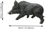 Large Wild Boar Garden Statue - 21.26" L x 12.2" H Faux Boar Sculpture, Realistic Resin Wildlife Figurine Ornament for Outdoor Decor, Yard Art Craft for Patio Lawn Porch - Image 2
