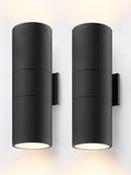 LEONLITE 2-Pack 22" Outdoor Cylinder Wall Light, Up and Down, E26 Base by LEONLITE