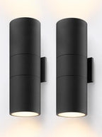 LEONLITE 2-Pack 22" Outdoor Cylinder Wall Light, Up and Down, E26 Base by LEONLITE