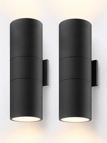 LEONLITE 2-Pack 22" Outdoor Cylinder Wall Light, Up and Down, E26 Base by LEONLITE