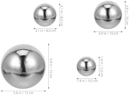 8pcs Stainless Steel Shiny Sphere Set, Hollow Lightweight Reflective Garden Mirror Globe Balls, Sturdy Seamless Round Metal Gazing Balls for Outdoor Patios and Yard Decor - Image 2
