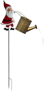 Solar Santa Clause Watering Can Lights, Christmas Solar Kettle Lights Garden Lawns Decorative Light Solars Christmas Decorations Hanging Metal Santa Kettle Light for Garden Patio Pathway Yard - Image 6